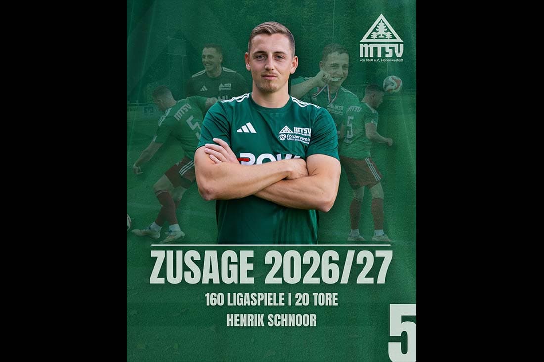 Vertragsverlängerung: Henrik Schnoor weiter beim MTSV Hohenwestedt
