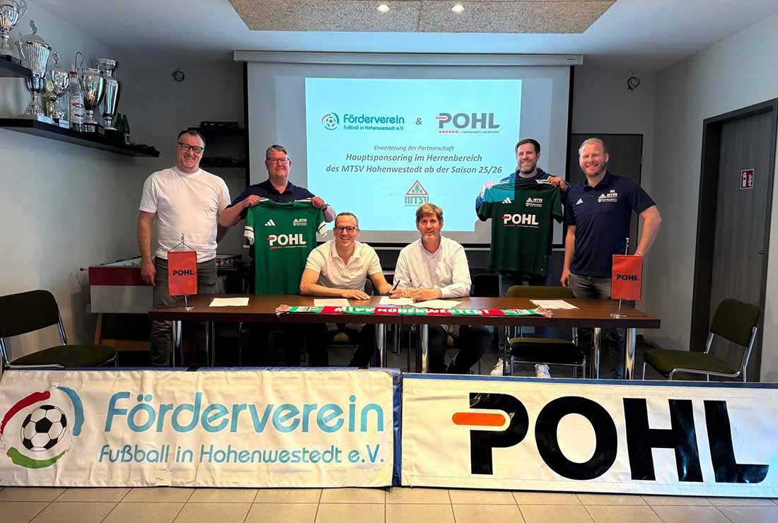 Oberligist MTSV Hohenwestedt mit neuem Hauptsponsor Pohl
