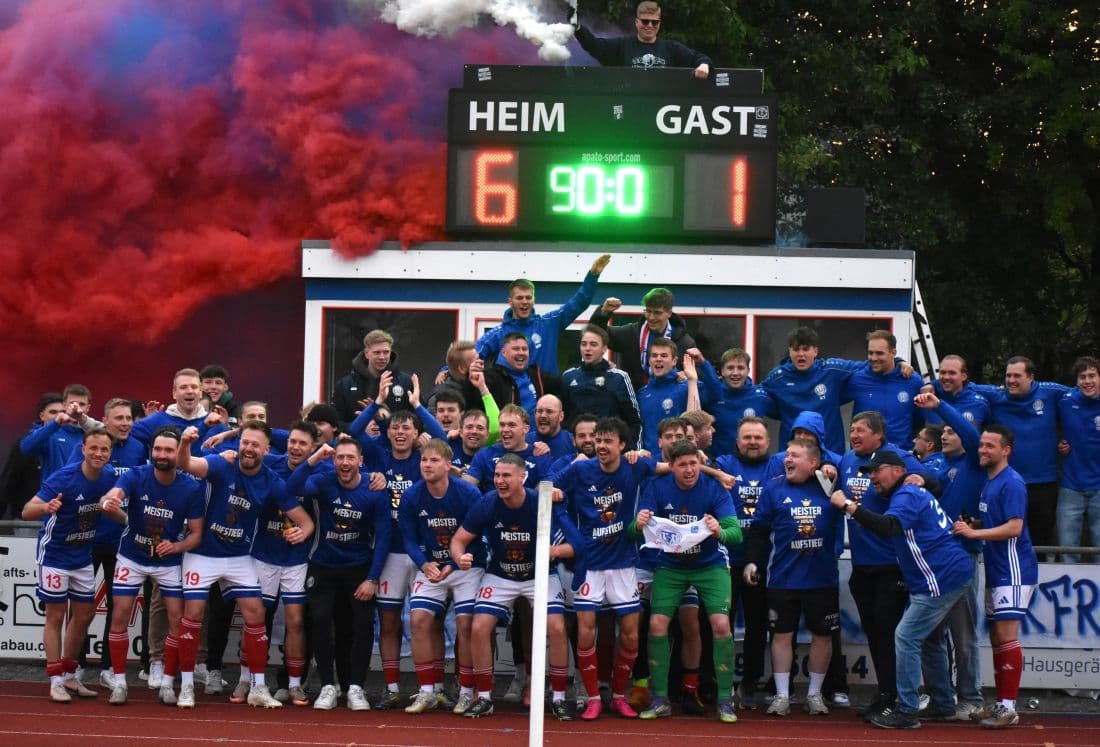 TUS Nortorf nach 6:1-Gala gegen Wilster aufgestiegen
