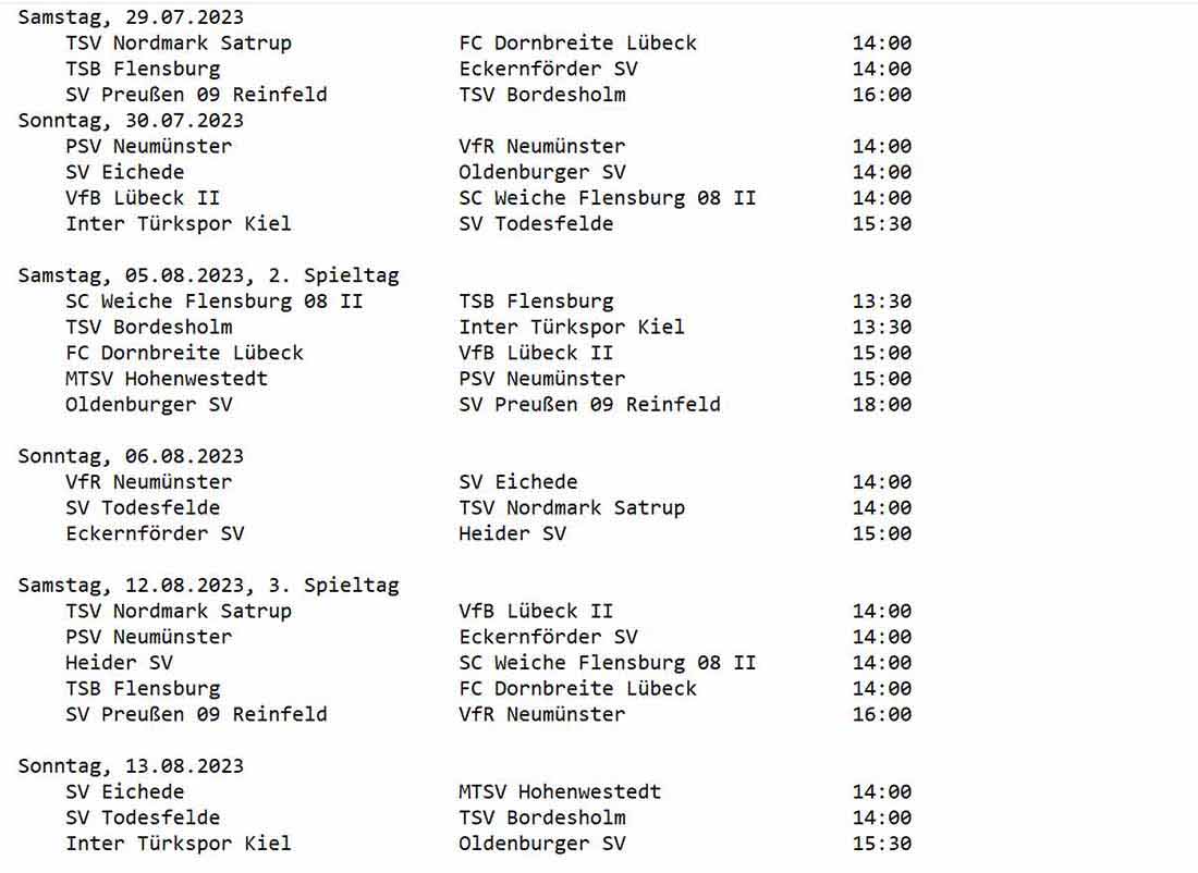 Saisoneröffnung der Flens-Oberliga in Heide – Aufsteiger Hohenwestedt kommt