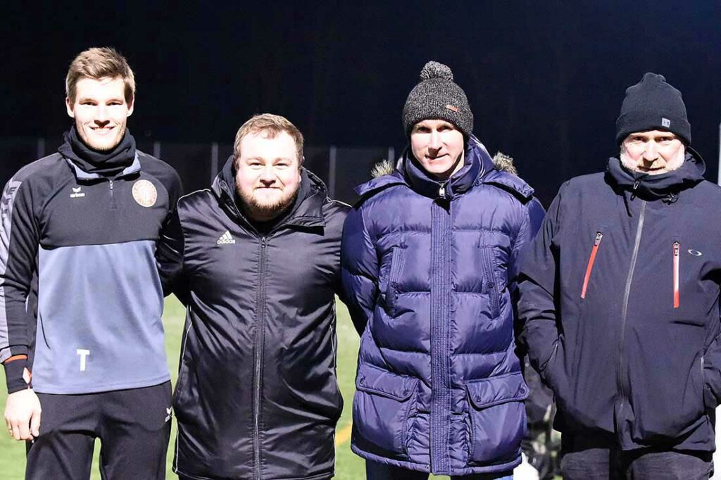 Retten sie Bordesholm vor dem Abstieg? Chris Kröhnert, Linus Krebs, Dimi Guscinas, Peter Speth (v. l. n. r.). © 2023 Olaf Wegerich