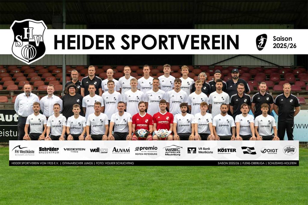Heider SV Mannschaftsbild 2025-26. © 2025 Volker Schlichting