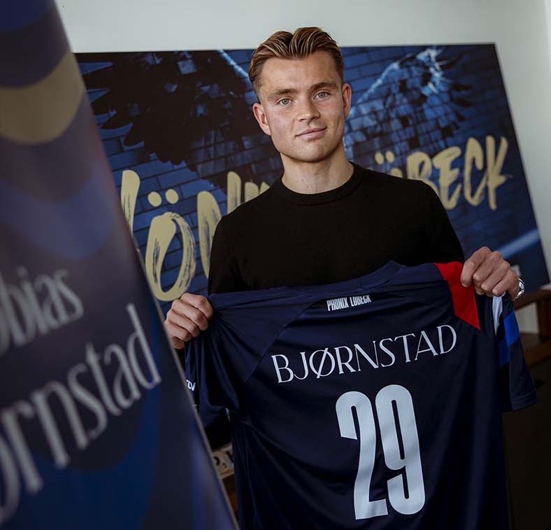 Tobias Bjørnstad bekommt die Rückennummer 29. © 2025 1. FC Phönix Lübeck